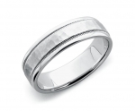 Comfort Fit Milgrain Wedding Ring in 14k White Gold (5mm)