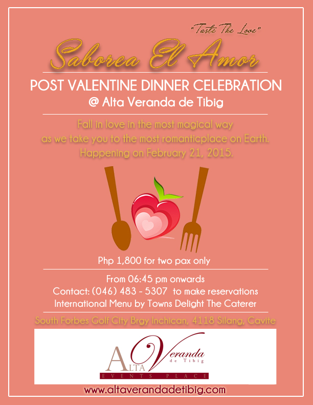 Saborea El Amor "Taste The Love" Post Valentine Dinner Celebration at Alta Veranda de Tibig.